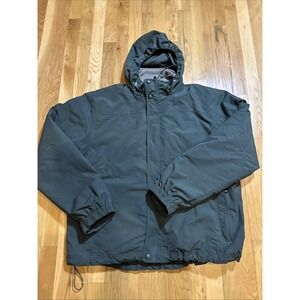 LL Bean Coat Mens Large White Sweater Fleece 3‎ in 1 Jacket Weather Challenge